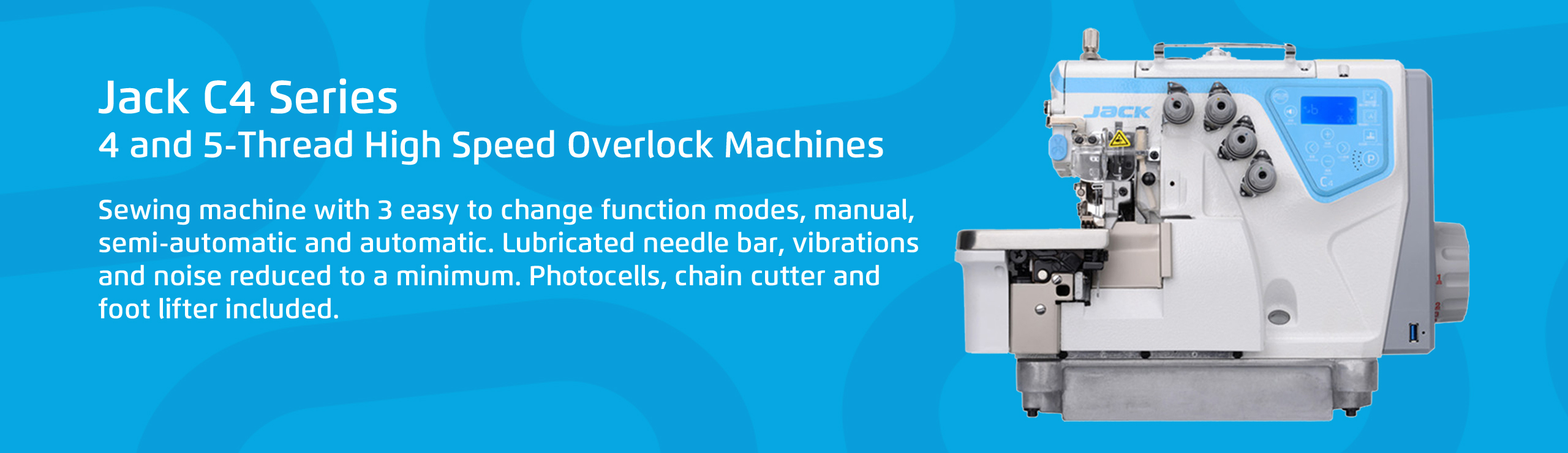 Jack C4 - High Speed Automatic 4-Thread Overlock Machine